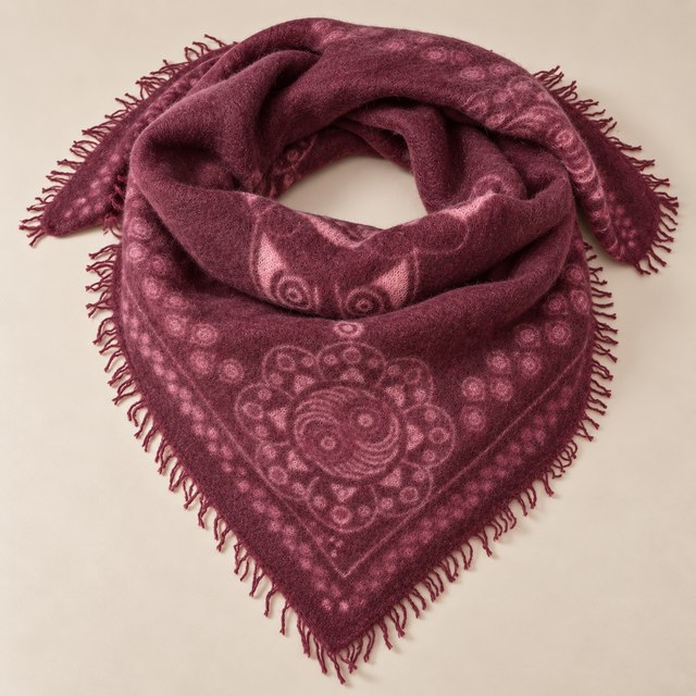 100 % Cashmere Bandana bordeaux - 70x70