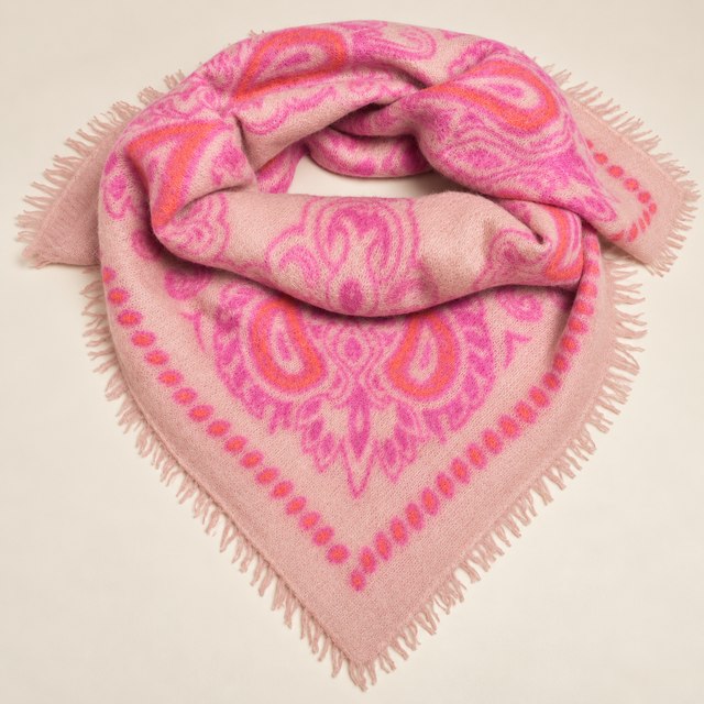 100 % Cashmere Bandana rosa - 70x70