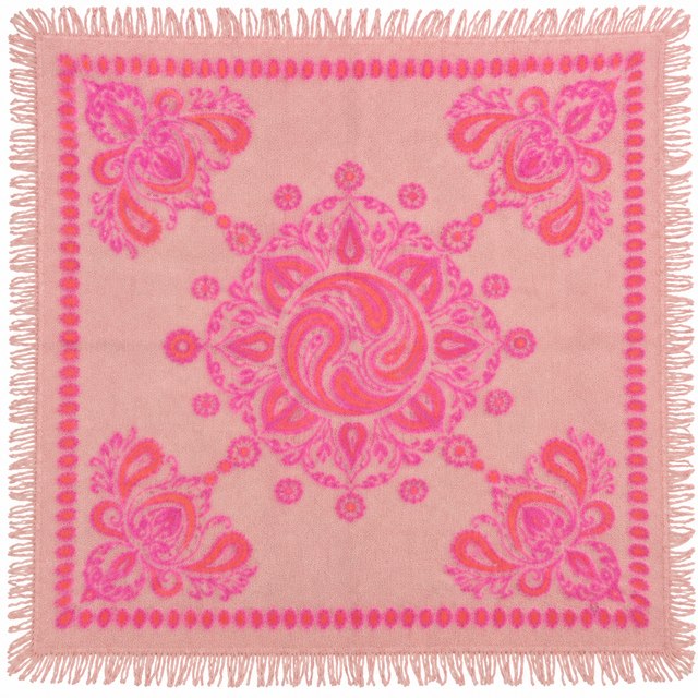 100 % Cashmere Bandana rosa - 70x70