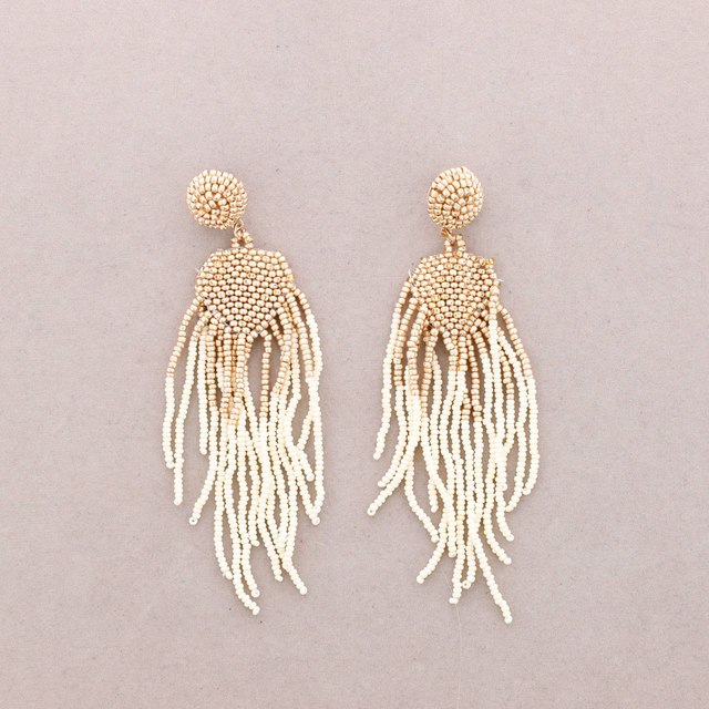 Boho-Ohrringe Beige