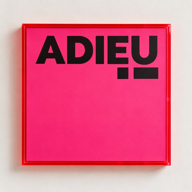 Druck mit Plexiglasrahmen ADIEU! - 45x45