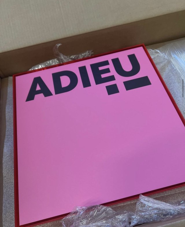 Druck mit Plexiglasrahmen ADIEU! - 45x45