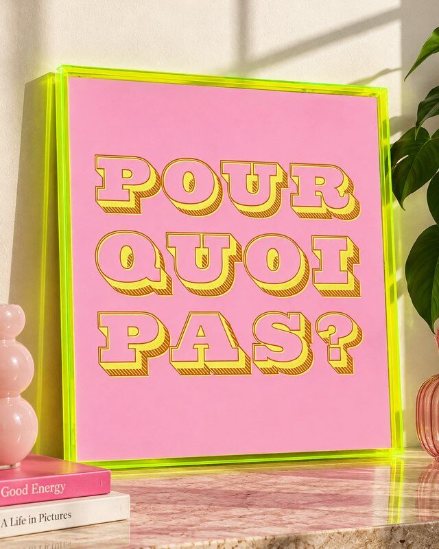 Druck mit Rahmen POUR QUOI PAS? - 45x45