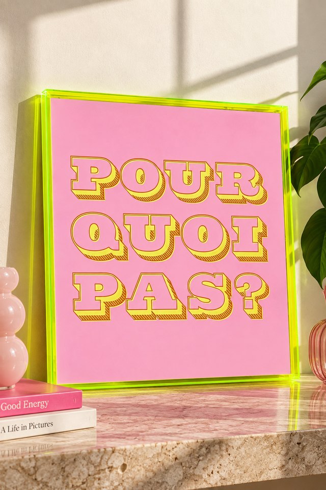 Druck mit Rahmen POUR QUOI PAS? - 45x45