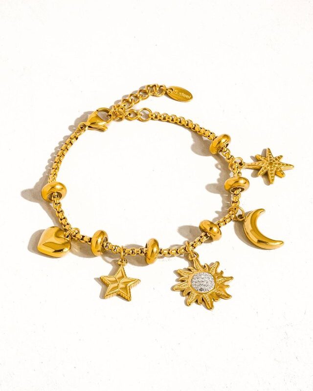 Fenix Sonne-Mond-Armband 18K vergoldet – Gold
