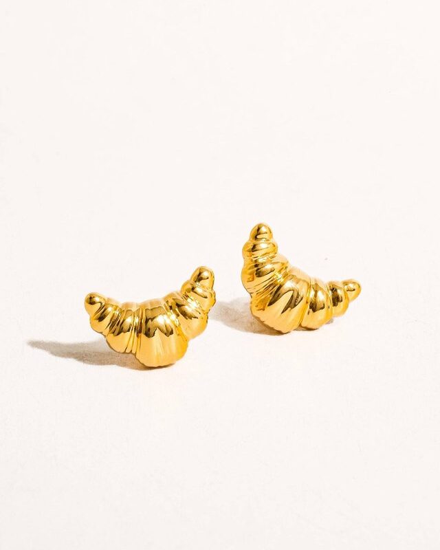 Gaëlle Croissant-Ohrstecker 18K vergoldet – Gold