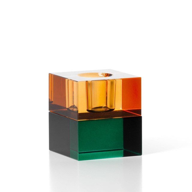 Kerzenhalter Gem Blocks Grün/Amber