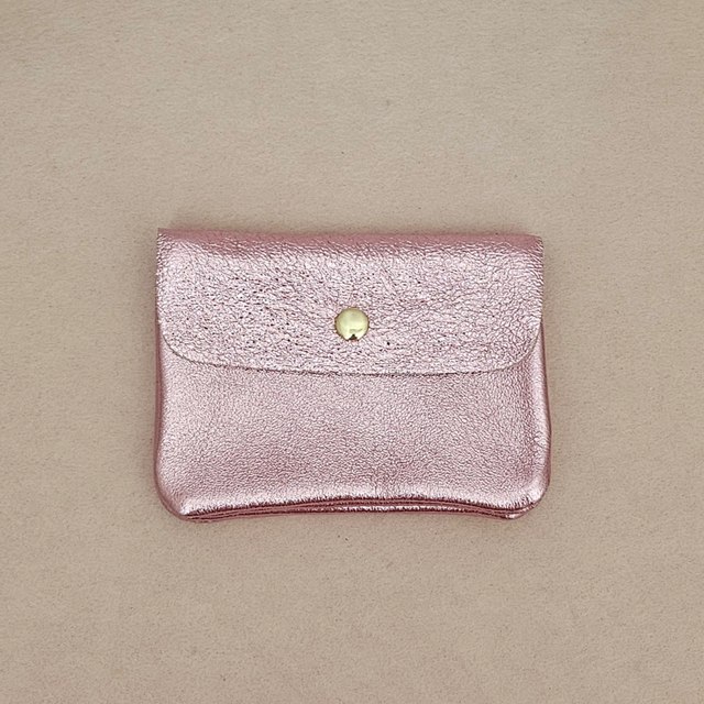 Leder-Portemonnaie Kangoo Metallic – Rosa