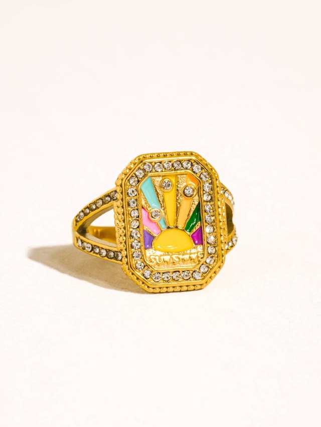 Lulora Statement Ring 18K vergoldet – Multicolor