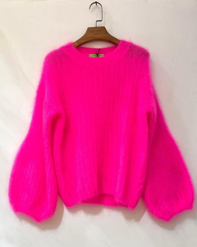 Mohair Sweater - neon pink