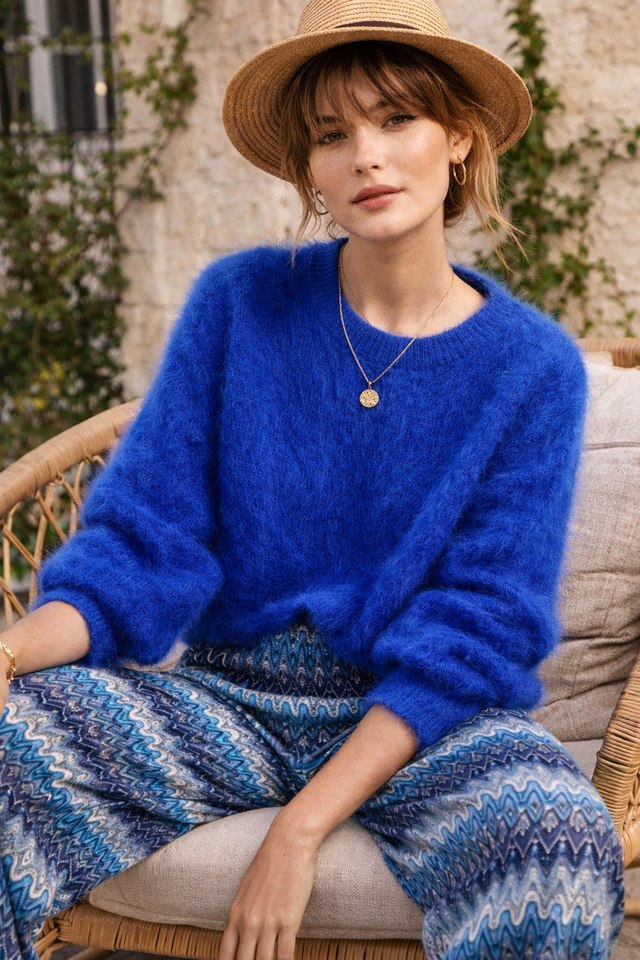 Mohair Sweater - royalblau