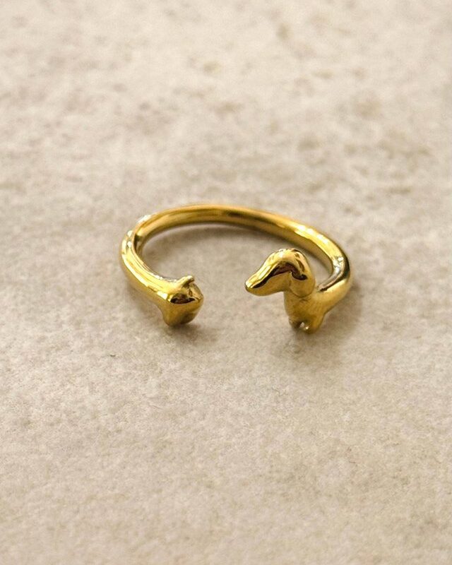Stainless Steel Adjustable Minimal Dachshund Tour Ring