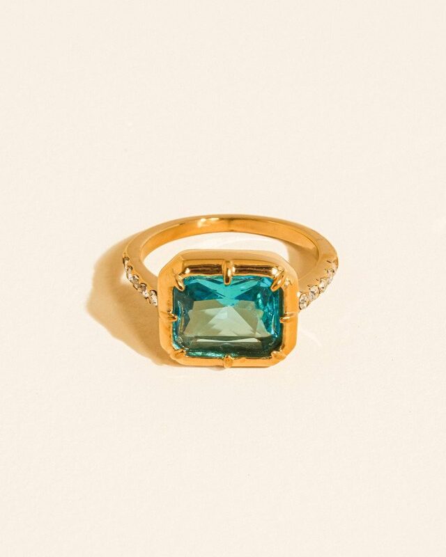 Verdet Statement Ring 18K vergoldet – Blau